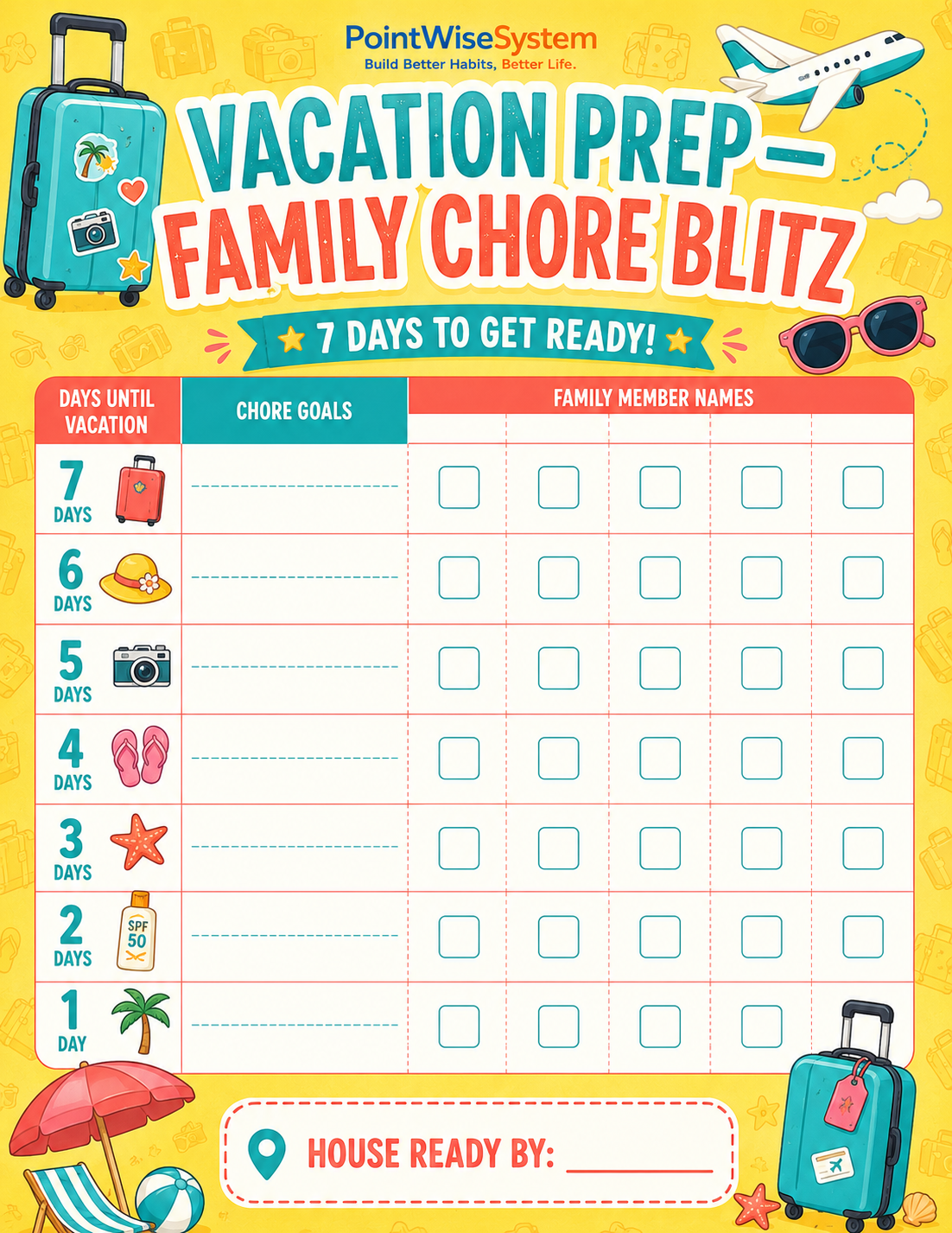 Vacation Prep Template